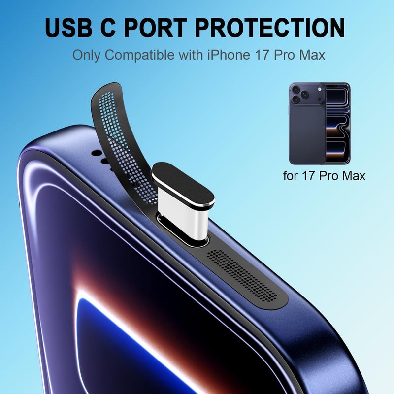 Goweewon USB C Dust Plug, 10 Pack USB C Port Cover with Speaker Dust Mesh Cover and Type C Charging Port Plug Protector Cover Compatible with iPhone 17 Pro Max - Image 2